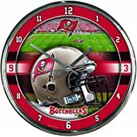 Collections Etc NFL Equipo de fútbol Cromado Reloj de Pared